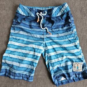 Lucky Brand Boys Blue Stripped Pattern Drawstring Closure Summer Shorts Size 12